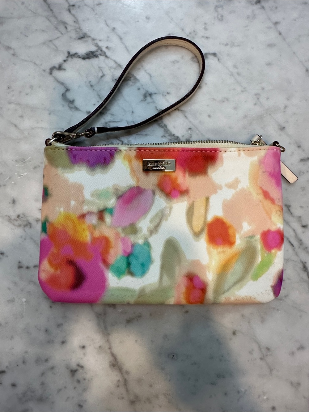 kate spade Watercolor Floral Wristlet - Pink, Green, Teal, Orange